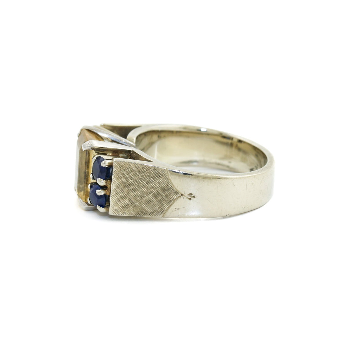Vintage Sapphire x Citrine 14k Gold Ring - Kingdom Jewelry