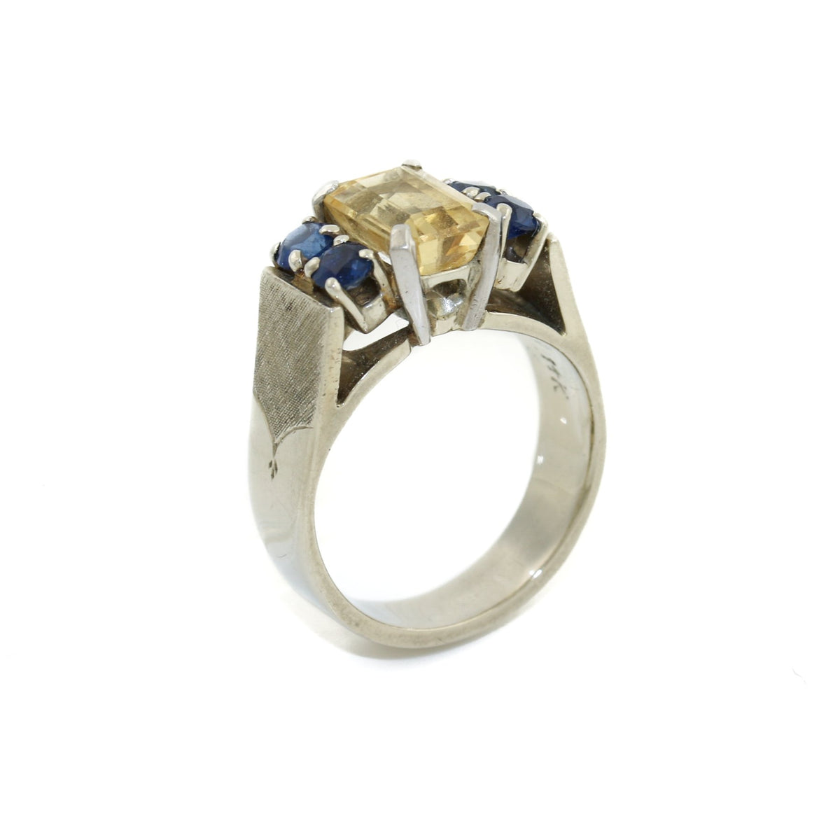 Vintage Sapphire x Citrine 14k Gold Ring - Kingdom Jewelry