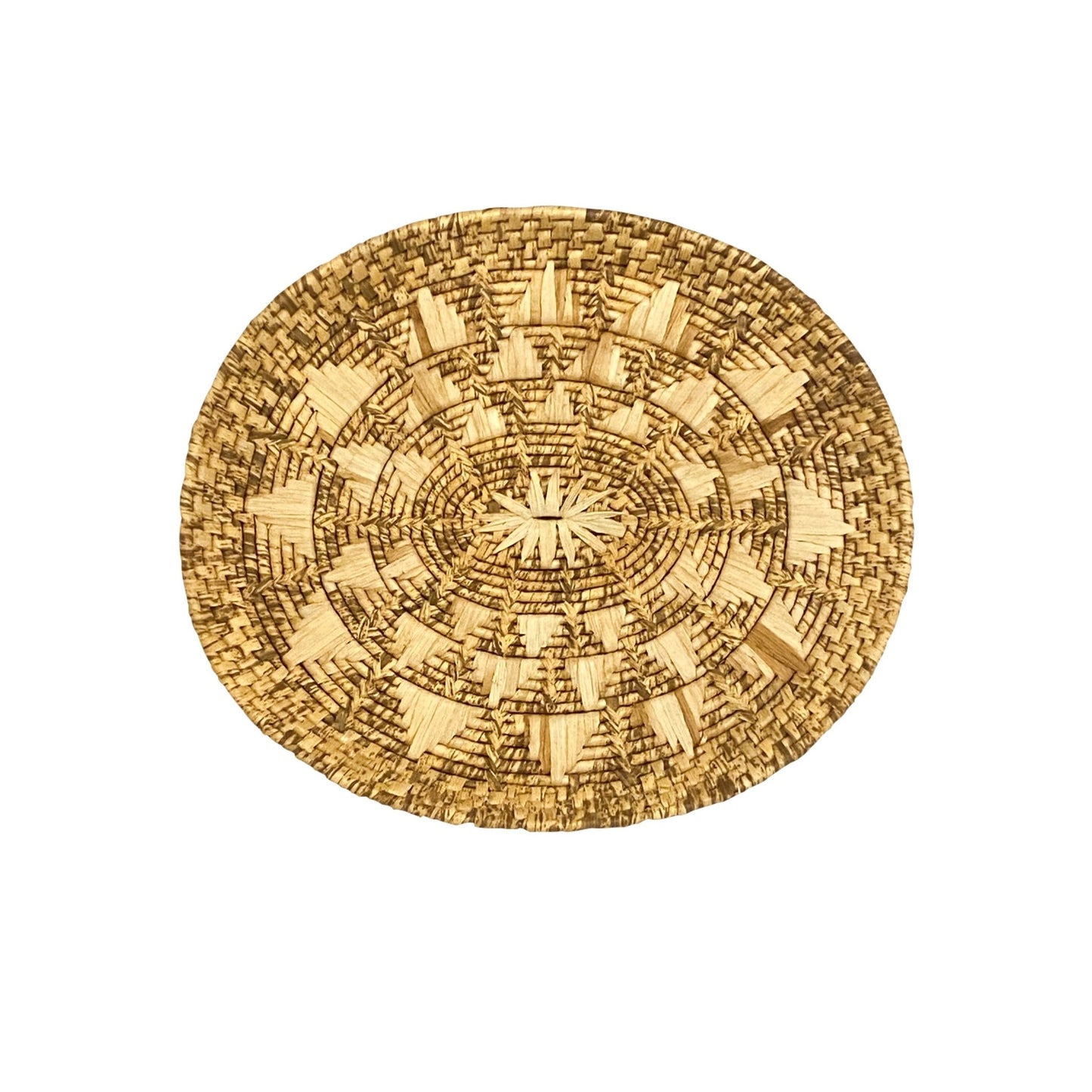 Vintage Weaved Flat Basket - Kingdom Jewelry