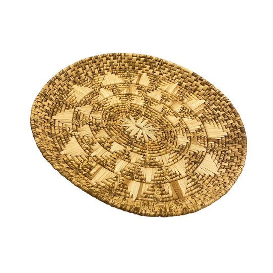 Vintage Weaved Flat Basket - Kingdom Jewelry