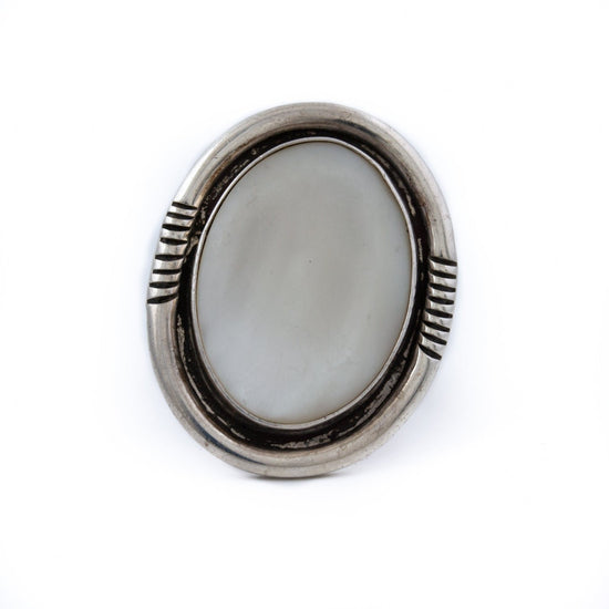 Vintage White Shell Navajo Ring - Kingdom Jewelry