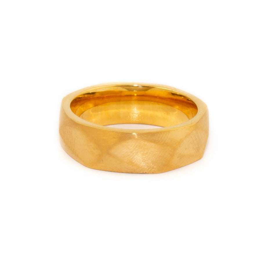 Wavy X Yellow Wedding Band - Kingdom Jewelry