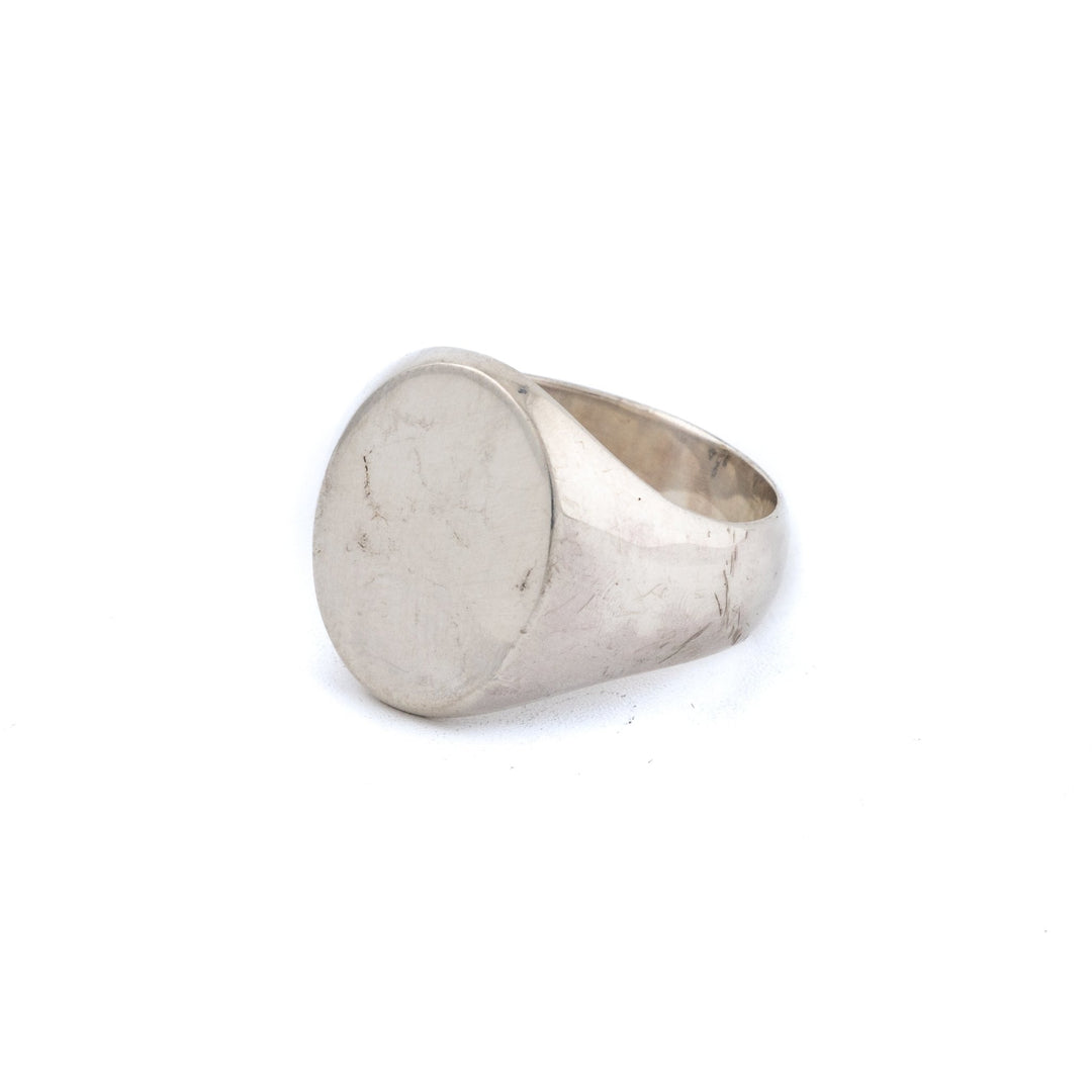 Weathered Sterling Silver Blank Signet Ring - Kingdom Jewelry