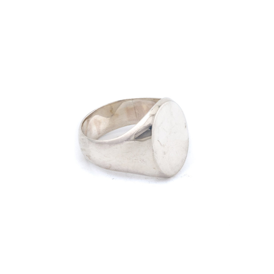 Weathered Sterling Silver Blank Signet Ring - Kingdom Jewelry