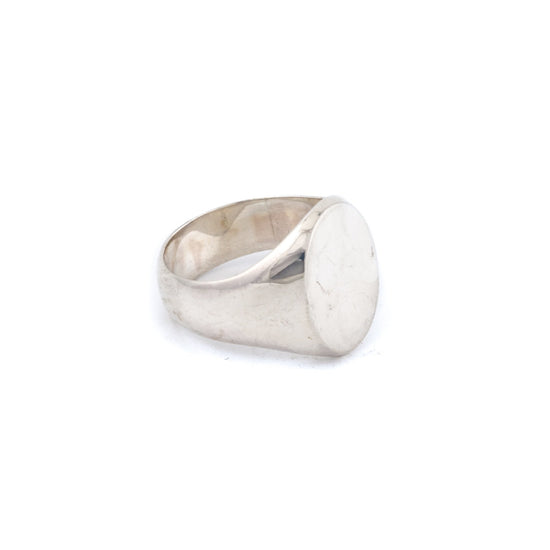 Weathered Sterling Silver Blank Signet Ring - Kingdom Jewelry