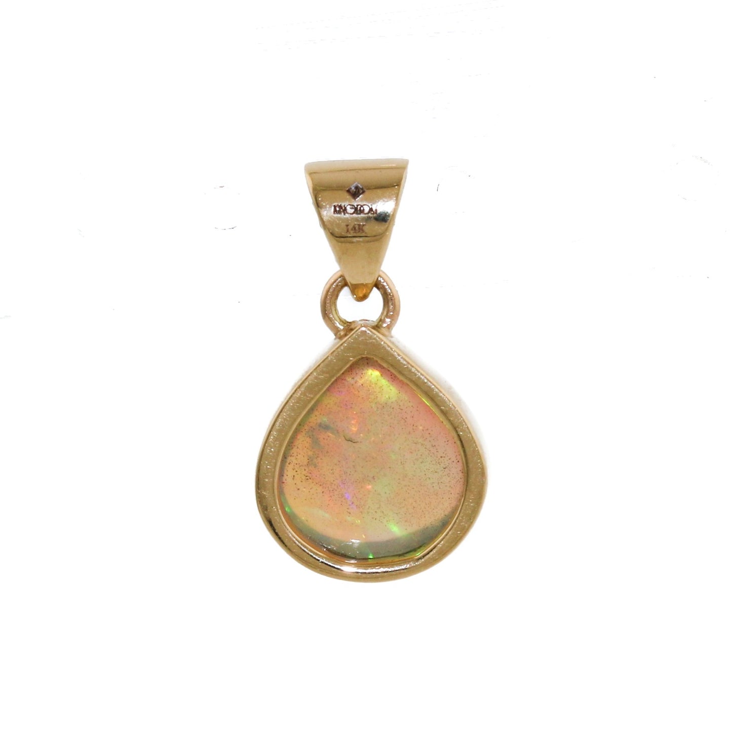 Welo Opal 14k Pear Shaped Pendant - Kingdom Jewelry