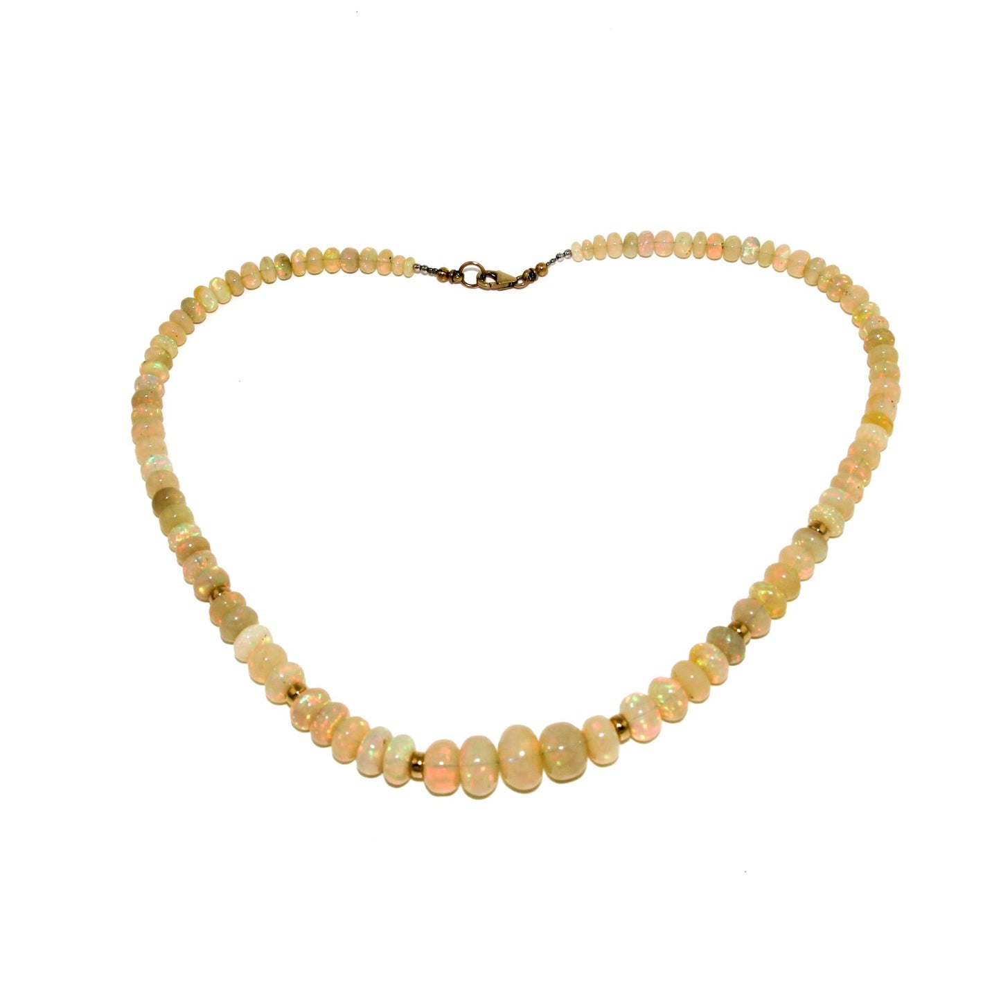 Welo Opal Beaded Necklace x 10k Gold Clasp - Kingdom Jewelry