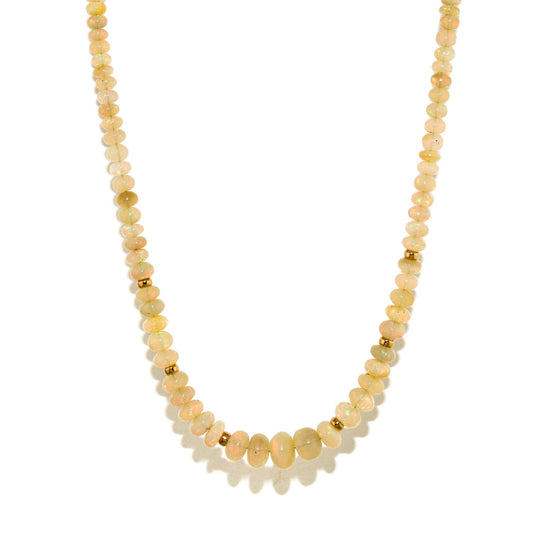 Welo Opal Beaded Necklace x 10k Gold Clasp - Kingdom Jewelry