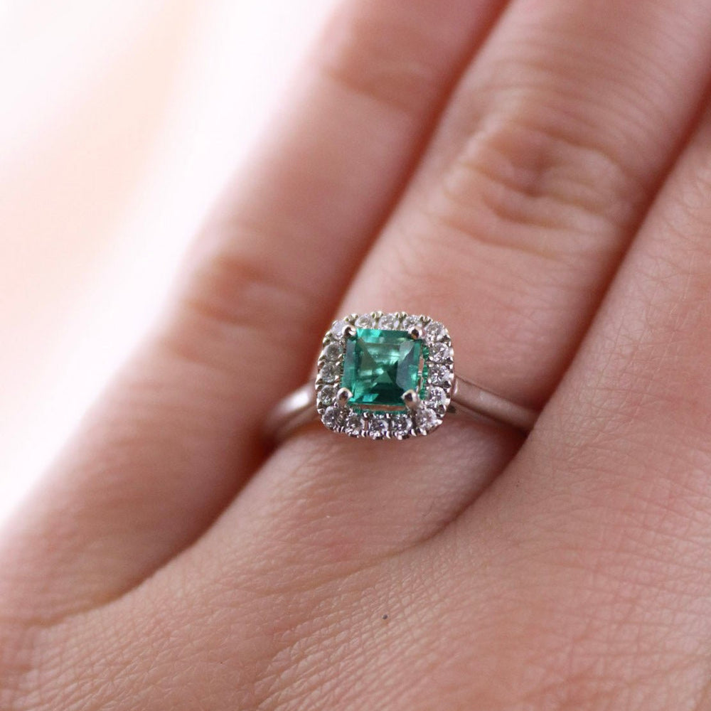 
                      
                        White Gold Emerald x Pave Diamond Ring - Kingdom Jewelry
                      
                    