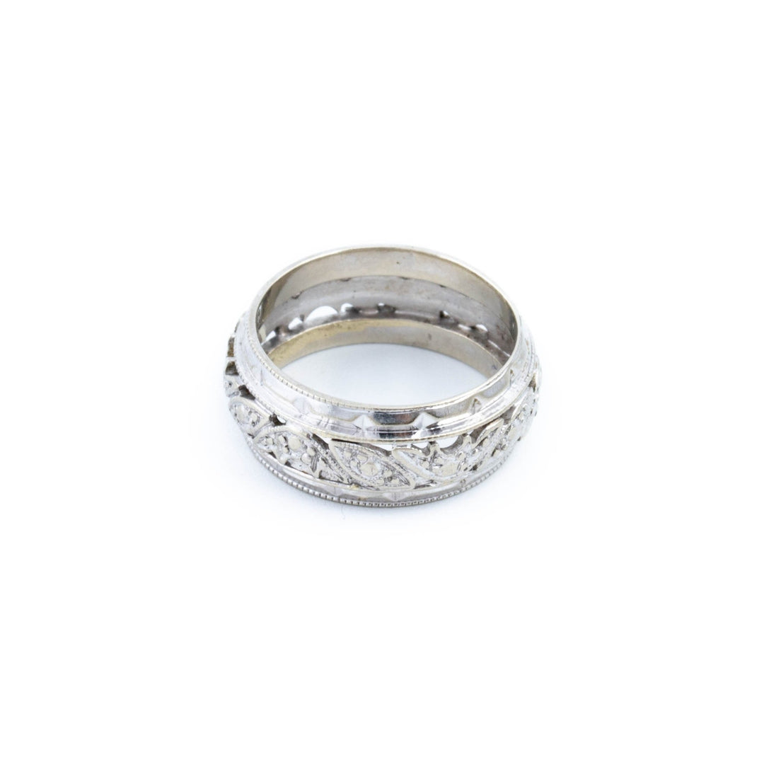 White Gold Filigree Band - Kingdom Jewelry