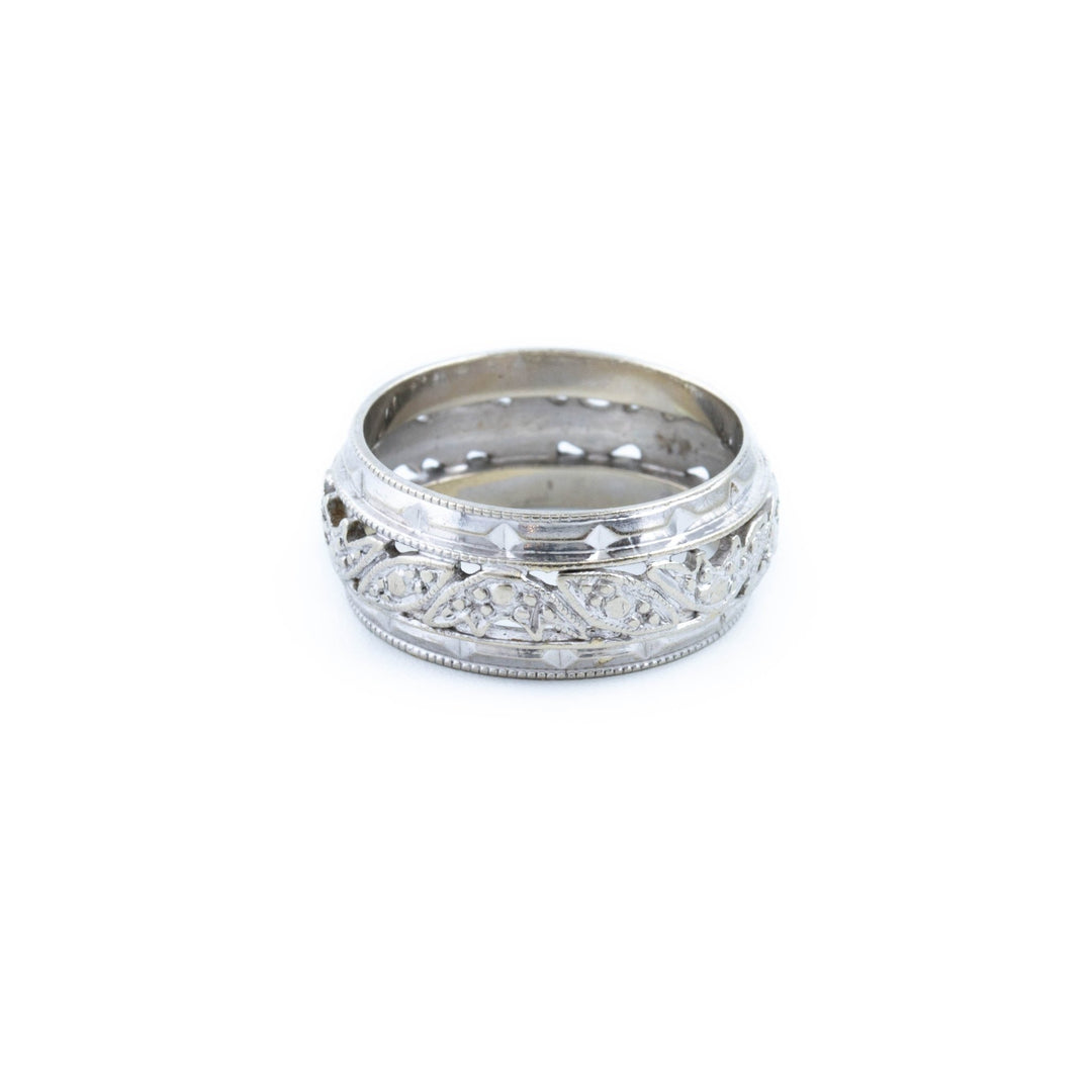 White Gold Filigree Band - Kingdom Jewelry