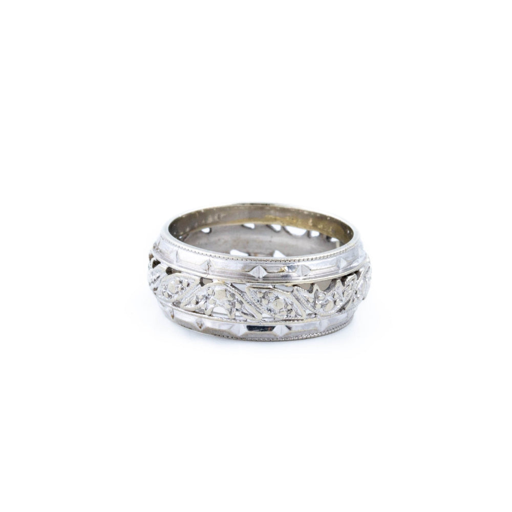 White Gold Filigree Band - Kingdom Jewelry