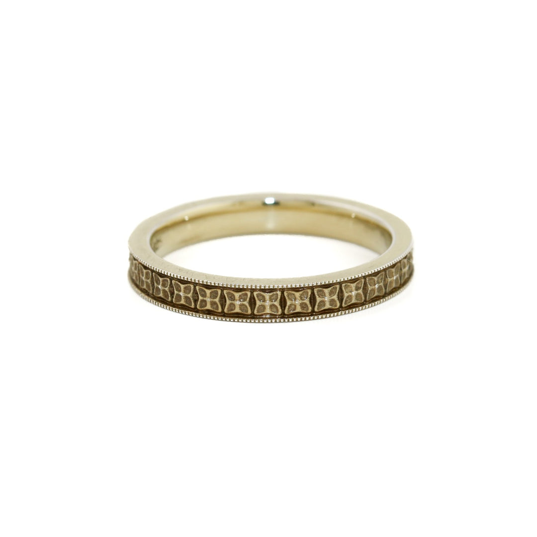 Yellow Gold Art-Deco Slim Cigar Band - Kingdom Jewelry