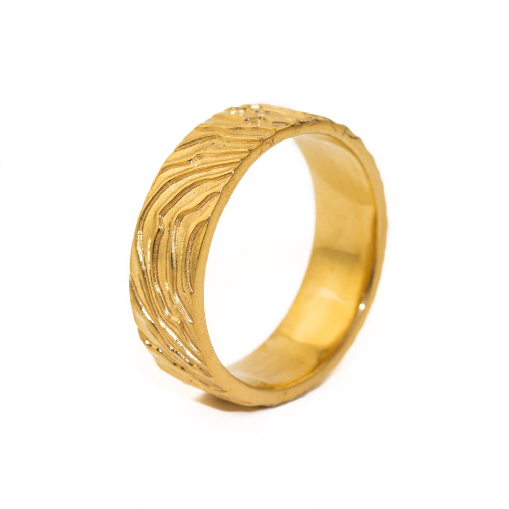 
                      
                        Yellow Gold Fingerprint Band - Kingdom Jewelry
                      
                    