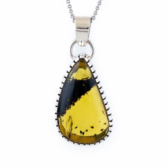Yellow Honey Amber Pendant - Kingdom Jewelry