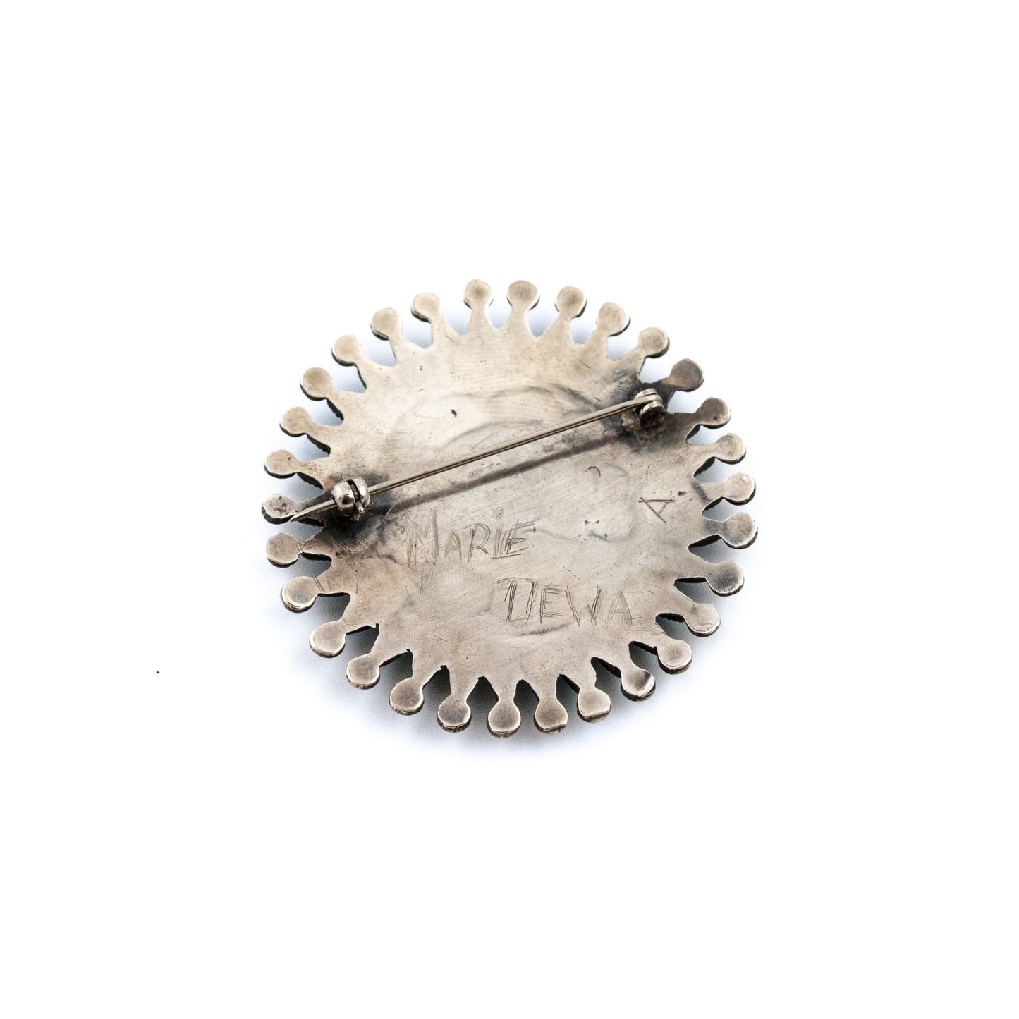 Zuni Needlepoint Wheel Brooch - Kingdom Jewelry