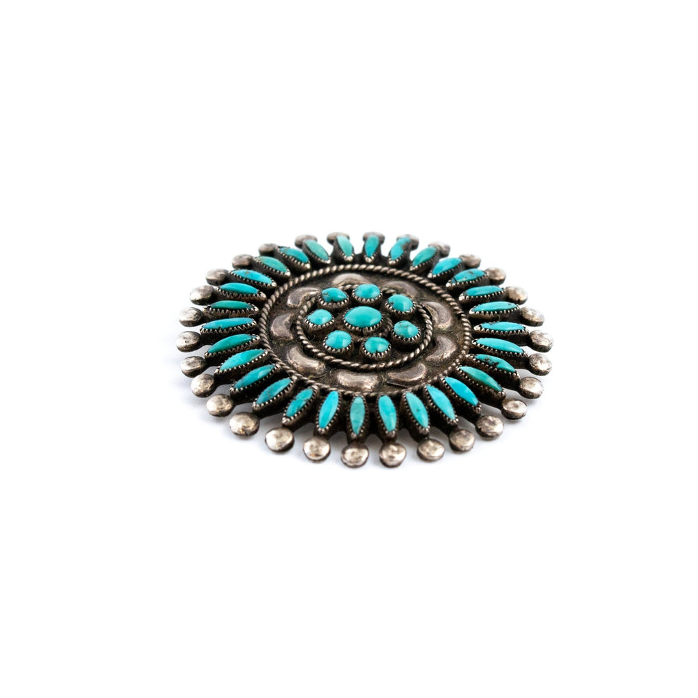 
                      
                        Zuni Needlepoint Wheel Brooch - Kingdom Jewelry
                      
                    