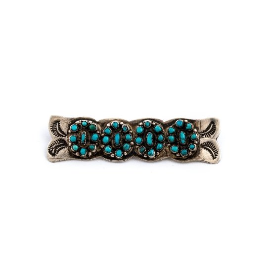 Zuni Snake Eye Bar Pin - Kingdom Jewelry