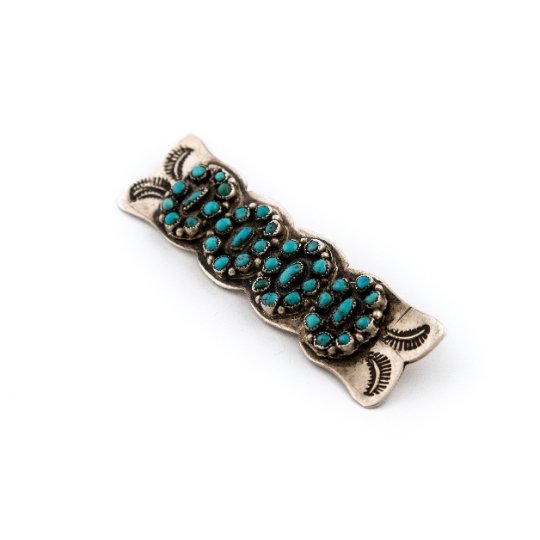Zuni Snake Eye Bar Pin - Kingdom Jewelry