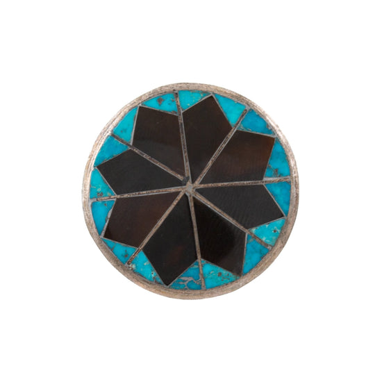 Zuni Turquoise x Tortoise Shell Pin - Kingdom Jewelry
